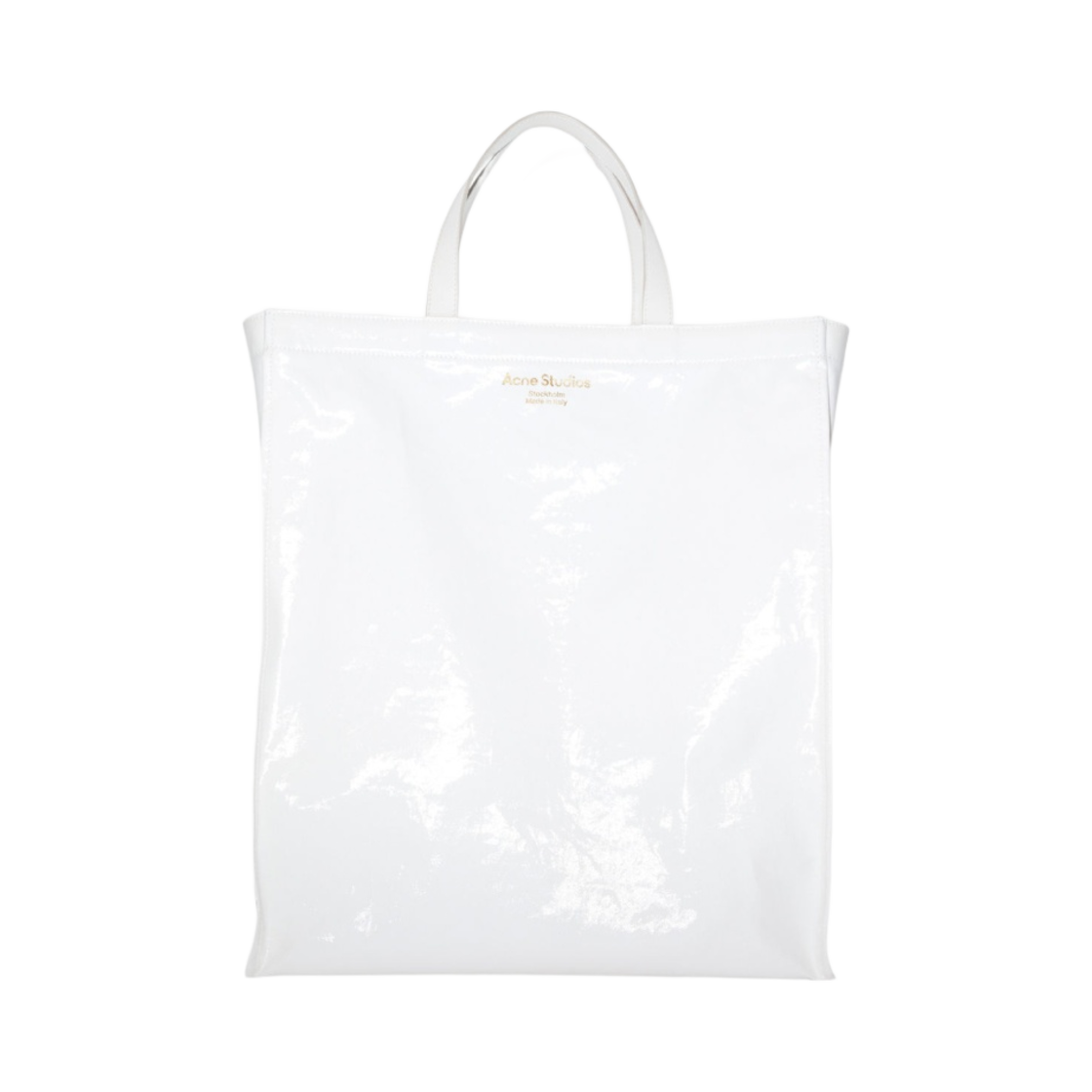 C10102-100 Acne Studios Shiny Tote Bag White