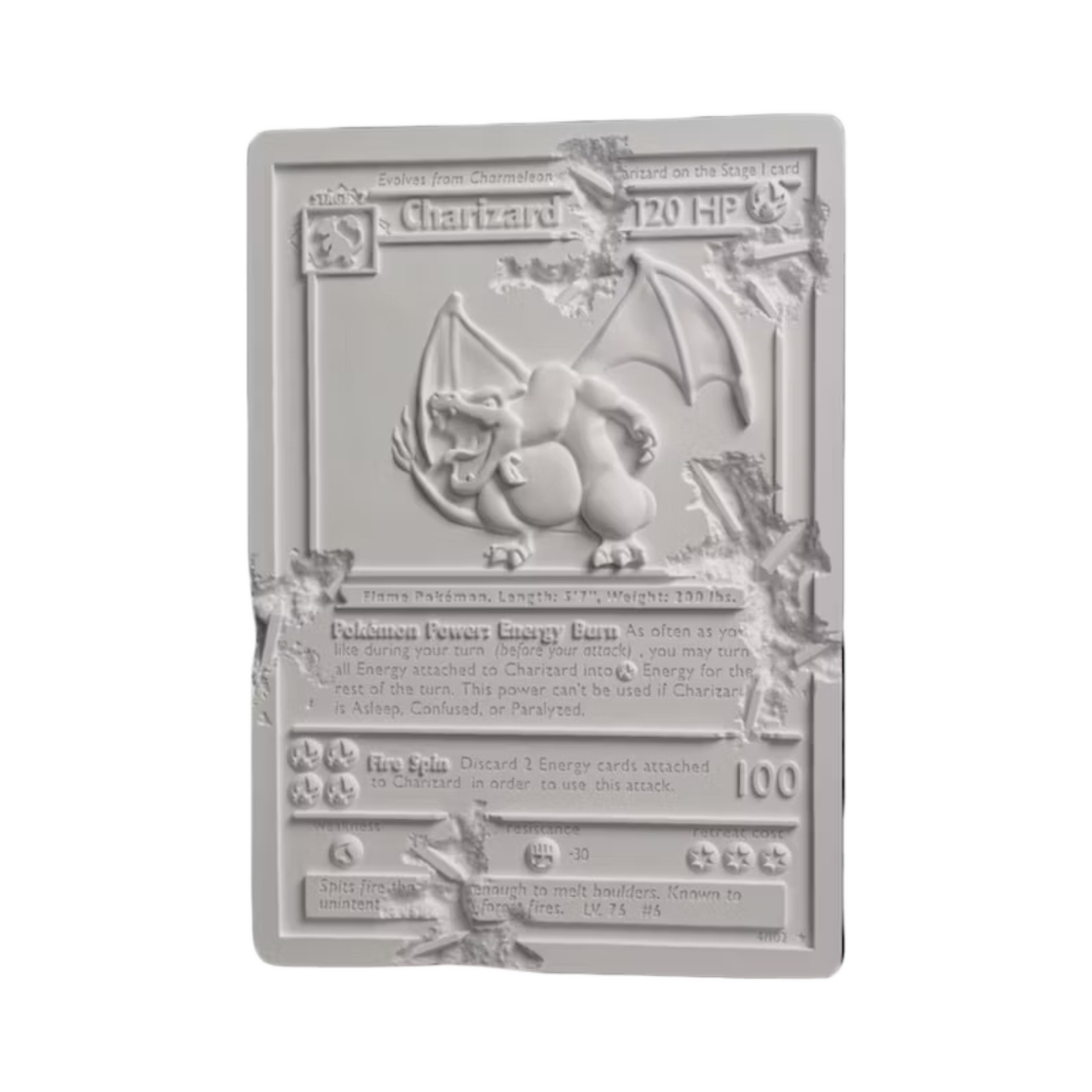 다니엘 아샴 x 포켓몬 화이트 크리스탈라이즈드 리자몽 카드 500개 한정(Daniel Arsham x Pokemon White Crystalized Charizard Card Edition of 500)