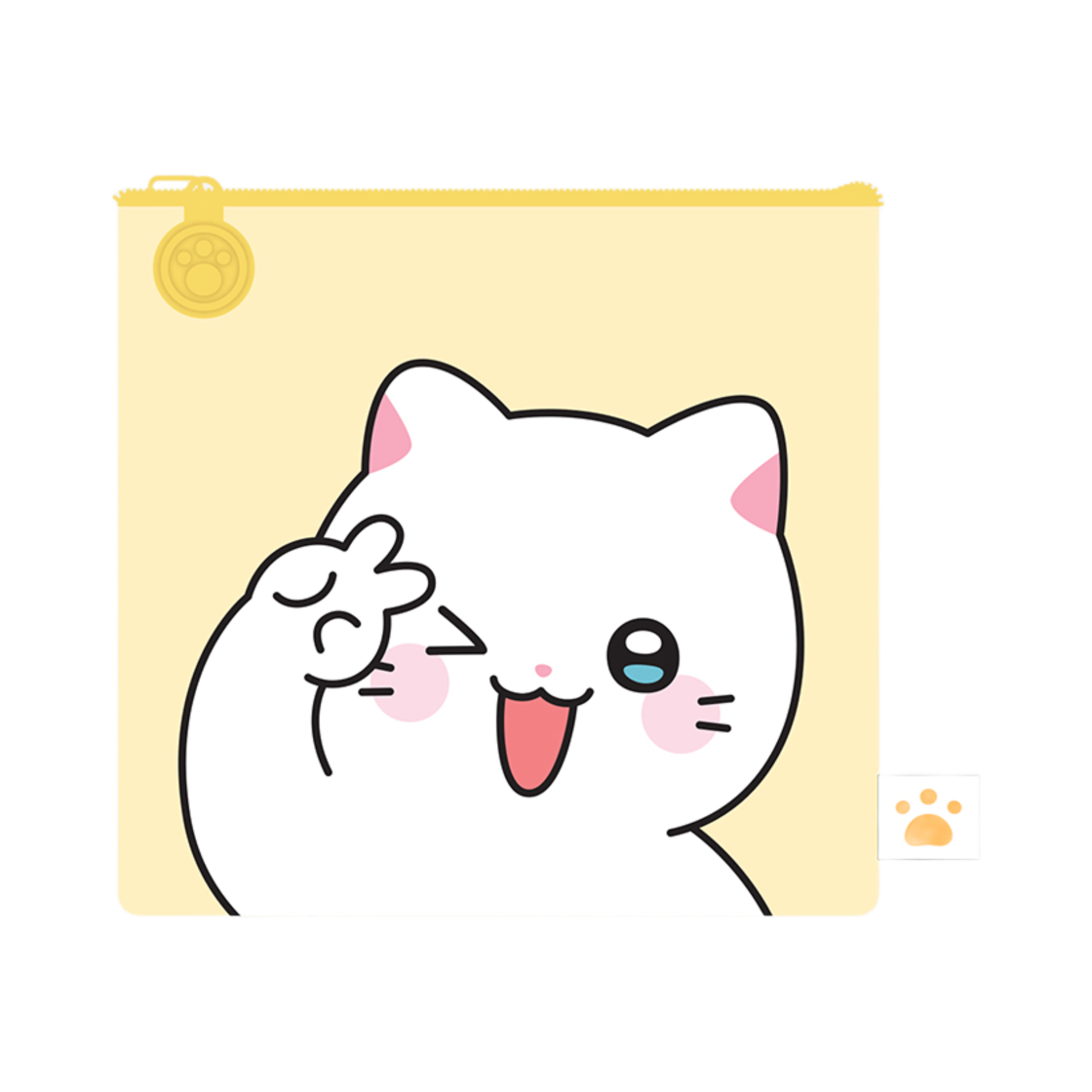 냐한남자 플랫 사각 파우치 브이 춘배(Meow Man Flat Square Pouch V Chunbae)