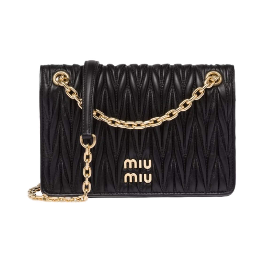 미우 미우 마테라쎄 나파 가죽 미니백 블랙(Miu Miu Matelasse Nappa Leather Mini Bag Black)