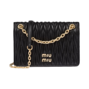 Miu Miu Matelasse Nappa Leather Mini Bag Black