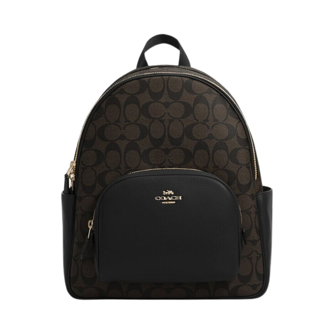 코치 시그니처 캔버스 코트 백팩 브라운 블랙(Coach Court Backpack in Signature Canvas Brown Black) - 1