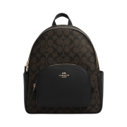 Coach Court Backpack in Signature Canvas Brown Black