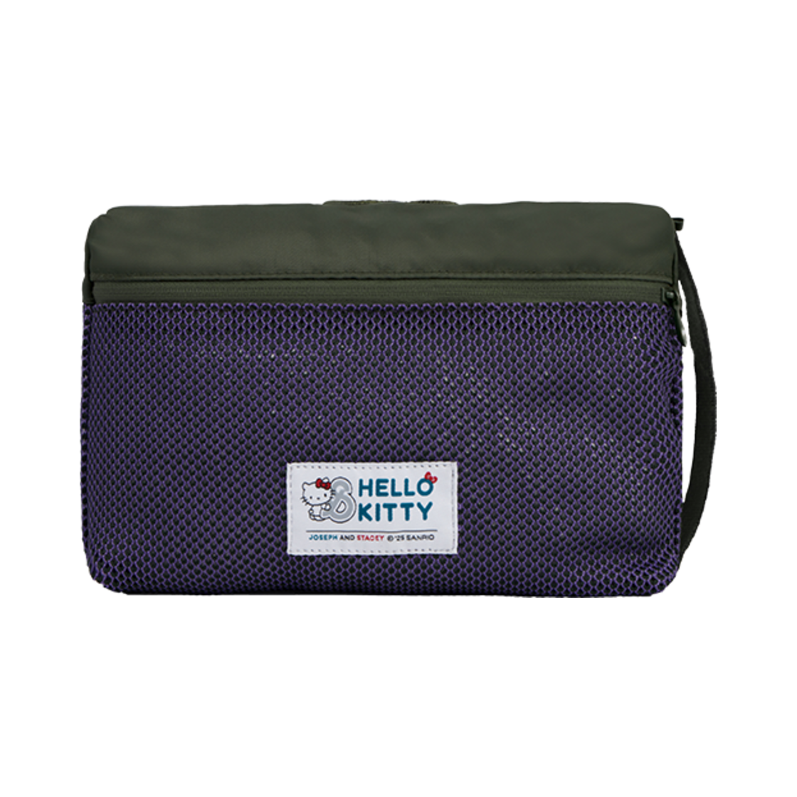 조셉앤스테이시 메쉬 파우치 스몰 헬로키티 카키 바이올렛(Joseph&Stacey Mesh Pouch S Hello Kitty Khaki Violet)