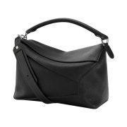 Loewe Large Puzzle Edge Bag In Grained Calfskin Black