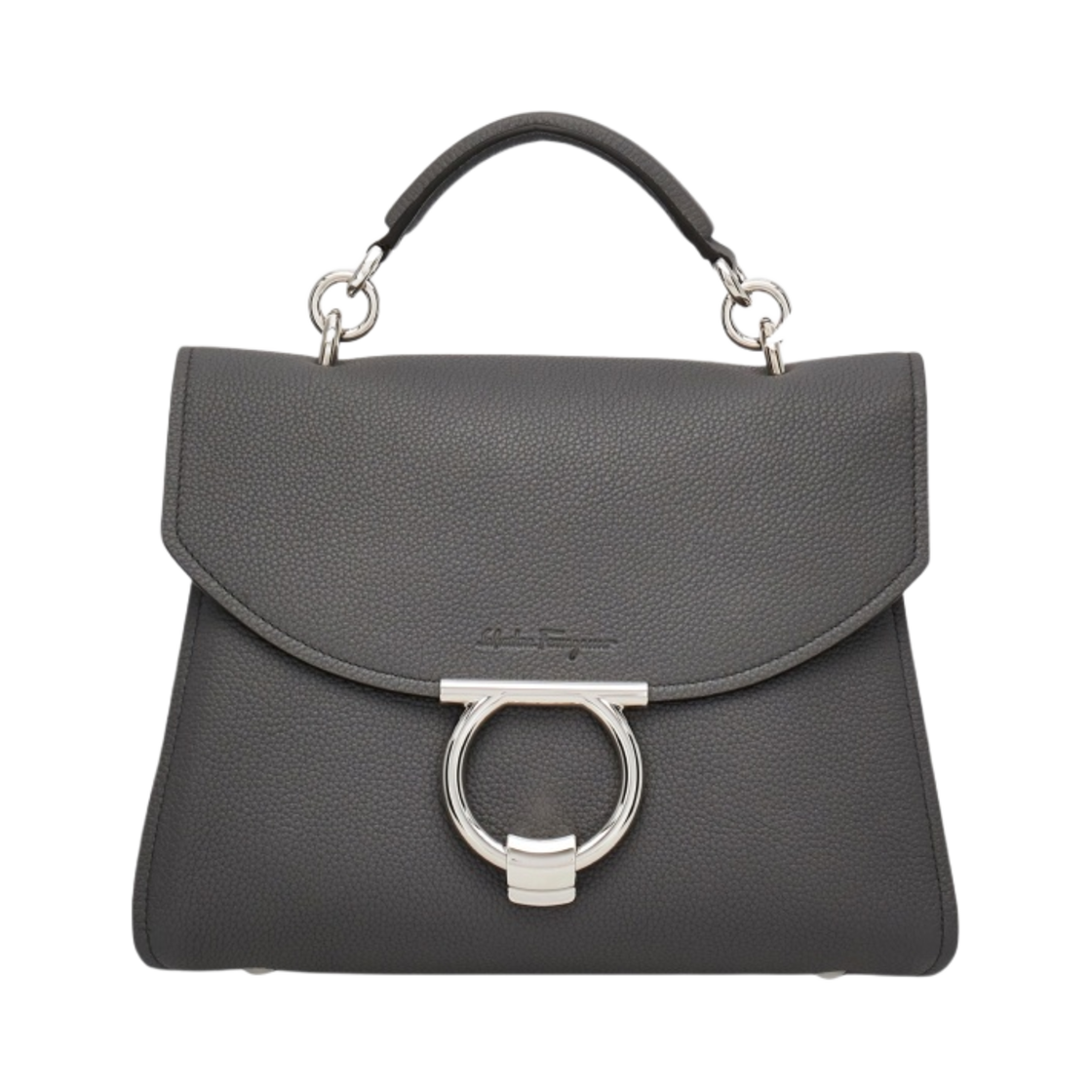 페라가모 스몰 간치니 탑 핸들백 다크 그레이(Ferragamo Small Gancini Top Handle Bag Dark Grey) - 1