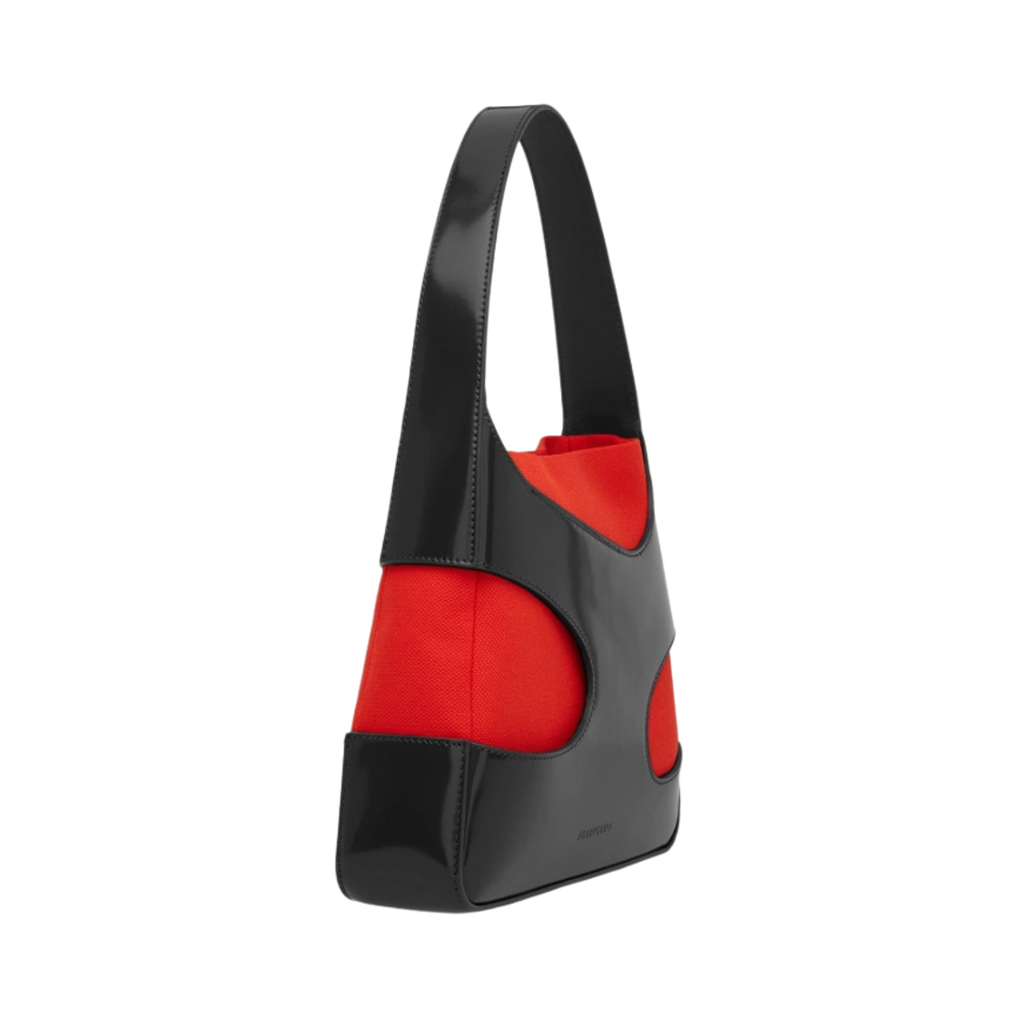 페라가모 스몰 숄더백 컷아웃 디테일링 블랙 플레임 레드(Ferragamo Small Shoulder Bag with Cut-Out Detailing Black Flame Red) - 2