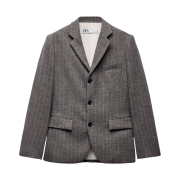 (W) Zara ZW Collection Pinstripe Blazer Jacket Grey