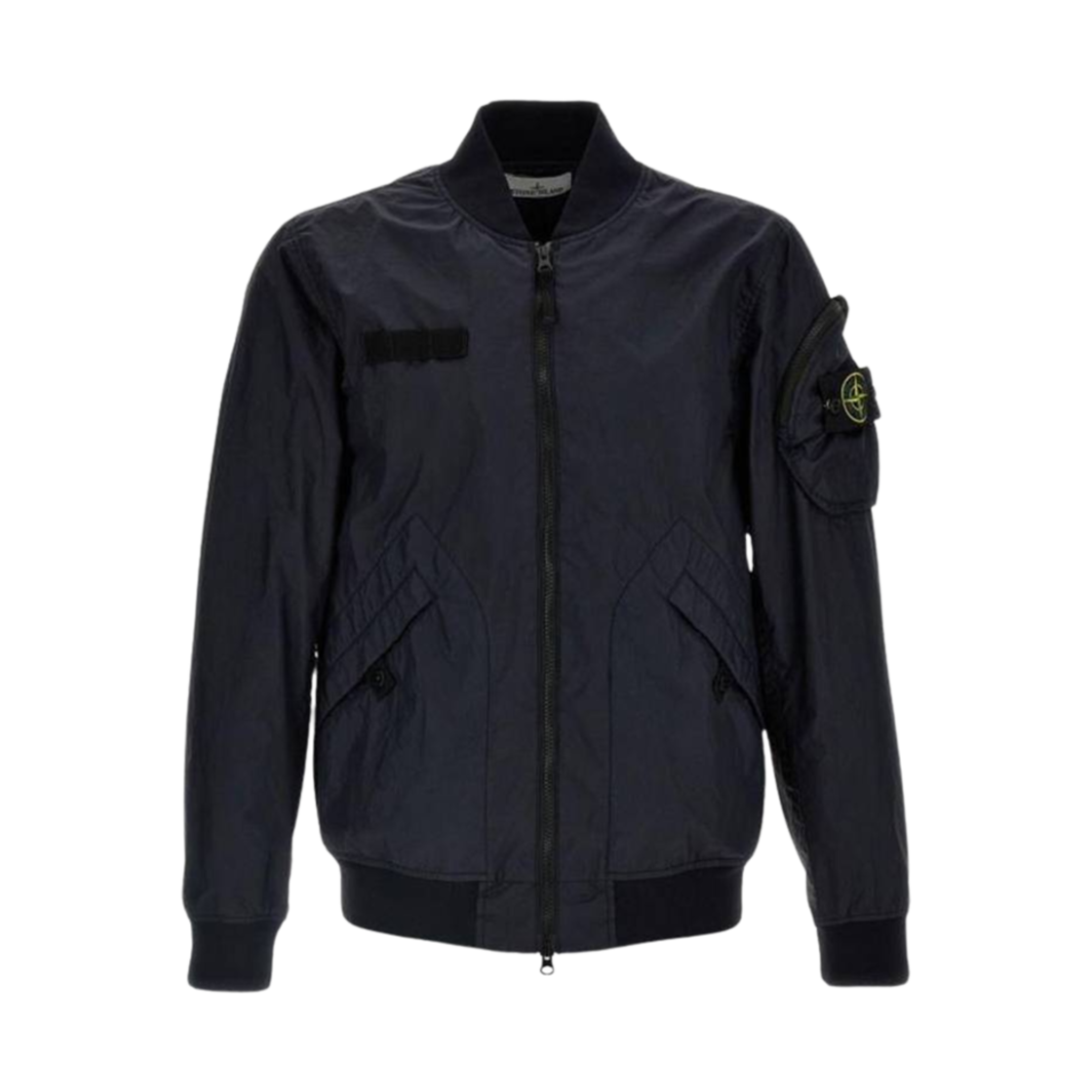 K1S1541000-04S0A21-V0020 Stone Island 4100004 Membrana 3L TC Breathable Water Resistant Bomber Jacket with Zipper Navy Blue - 25SS