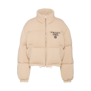 (W) Prada Cashmere Wool Down Jacket Albino White