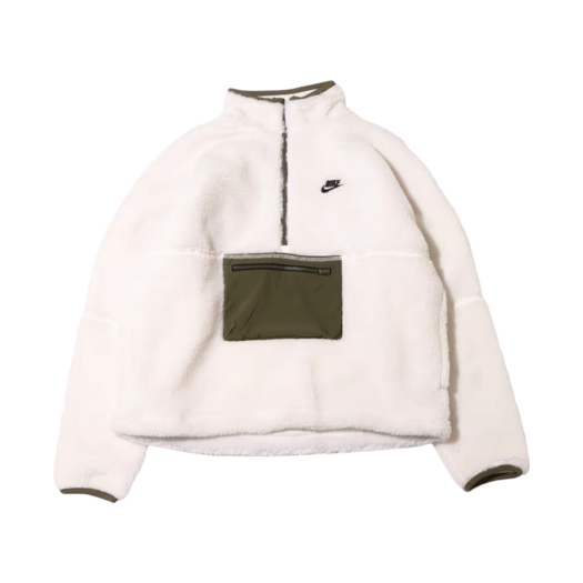 Nike Club Fleece+ Half Zip Anorak Sail Medium Olive - US/EU