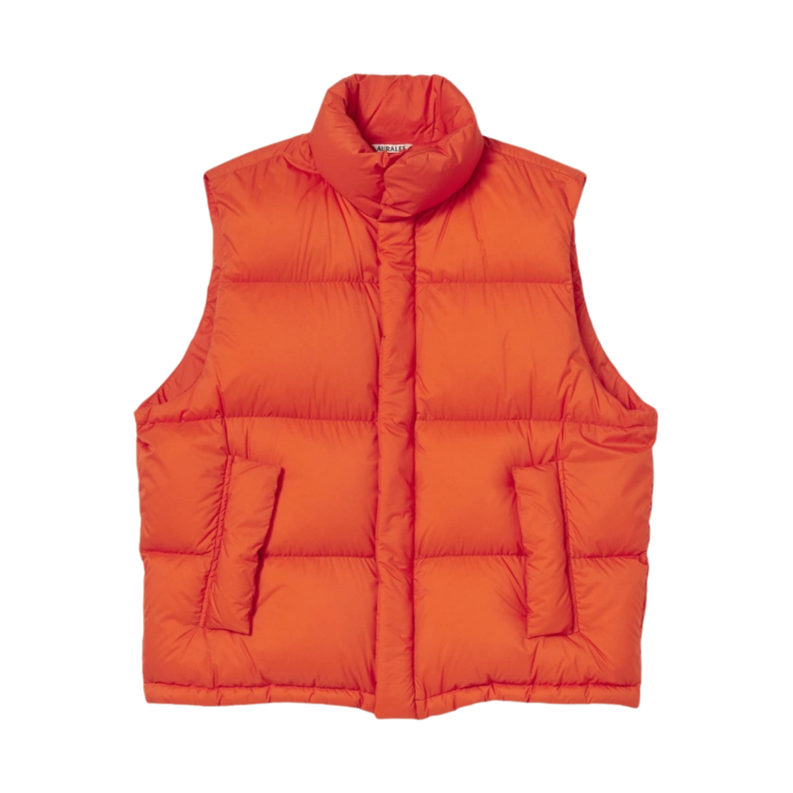 A23AV02NL Auralee Super Light Nylon Ripstop Down Vest Orange - 23AW