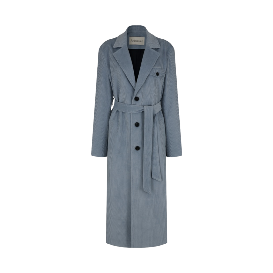 - (W) Aviemuah Belted Corduroy Coat Blue