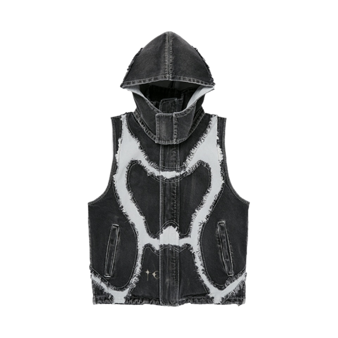 떠그 클럽 케이브 데님 베스트 블랙 화이트(Thug Club Cave Denim Vest Black White) - 1