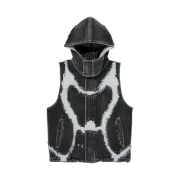 Thug Club Cave Denim Vest Black White