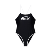(W) Emis Logo V-Back Strap Swimsuit Black