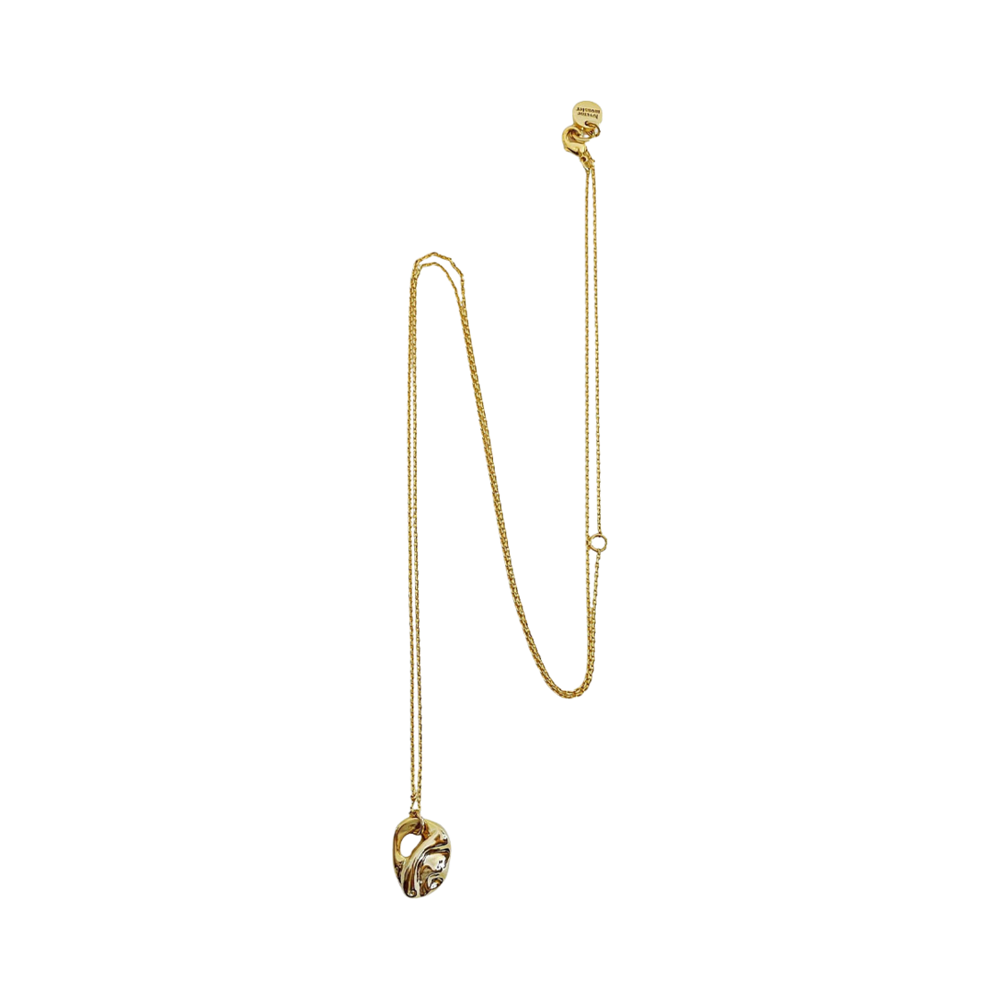 L243MNK060_01 lovememonster Oyster Long Chain Necklace Gold
