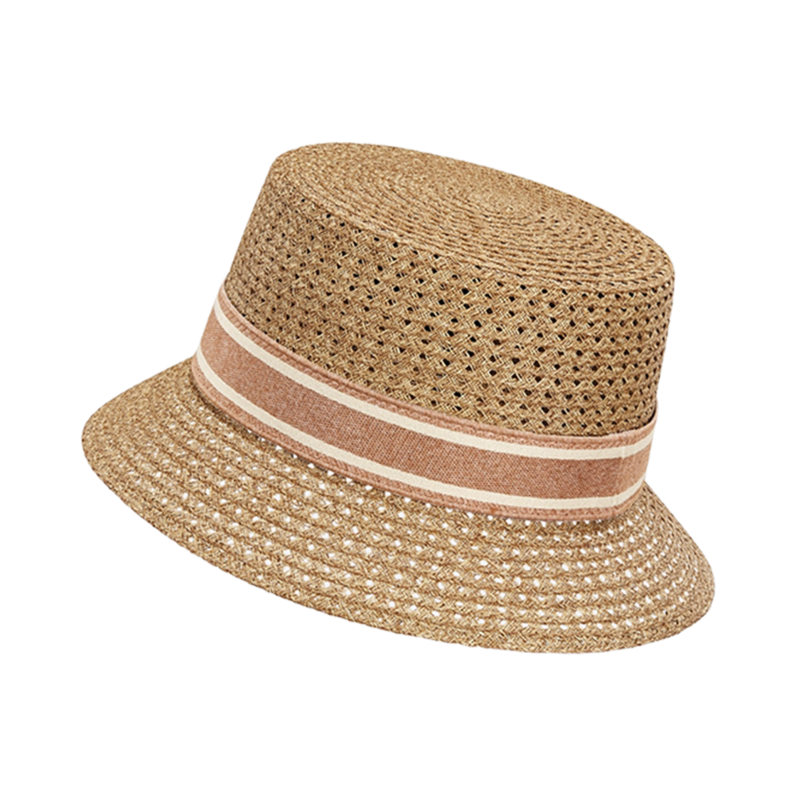 (W) 디올 D-바비 스몰 버킷햇 스트로우 로즈 벤트 화이트 밴드((W) Dior D-Bobby Small Brim Hat Straw Roses Vents White Band) - 3