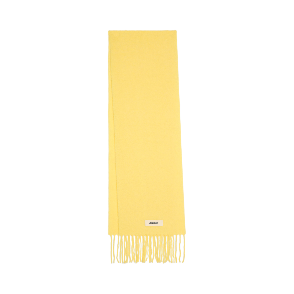 236AC688-5087-250 Jacquemus Lecharpe Carro Fringe Muffler Yellow