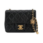 Chanel Mini Flap Bag Lambskin & Gold Black