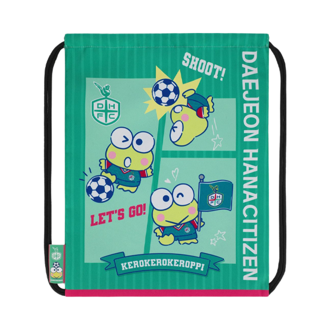 K 리그 x 산리오 캐릭터즈 2025 짐색 케로케로케로피 대전 하나 시티즌 그린(K League x Sanrio Characters 2025 Gym Sack Kerokerokeroppi Daejeon Hana Citizen Green)