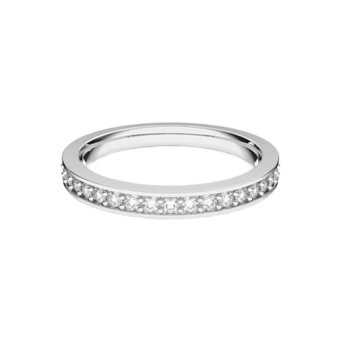 (W) 스와로브스키 매트릭스 링 화이트 로듐 플래팅((W) Swarovski Matrix Ring White Rhodium Plated)