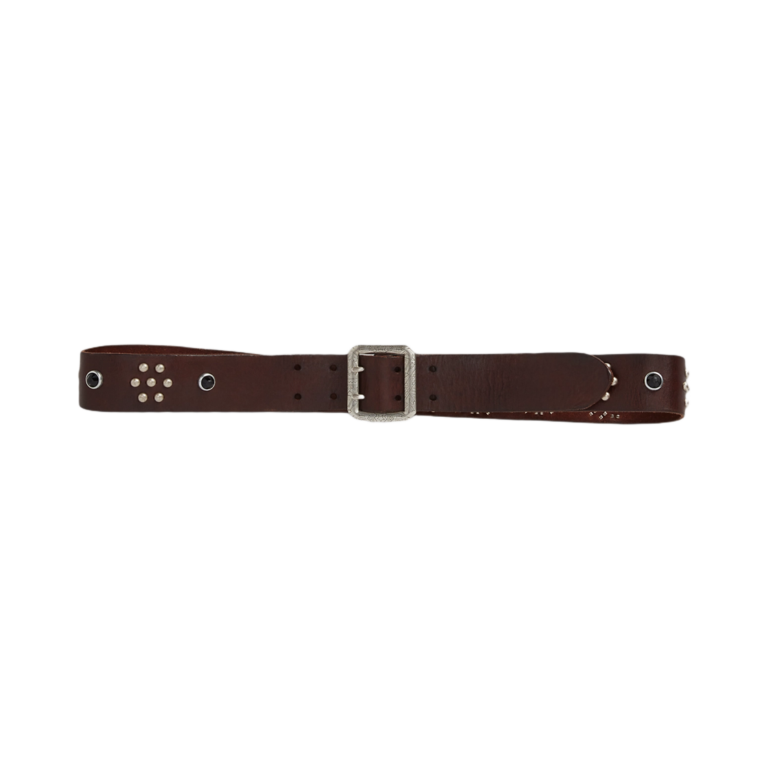 더블알엘 스터드 로고 레더 벨트 다크 브라운(Double RL Studded Logo Leather Belt Dark Brown) - 2