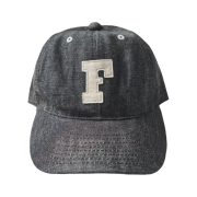 Fullcount 6 Panel Denim Baseball Cap F Patch Black