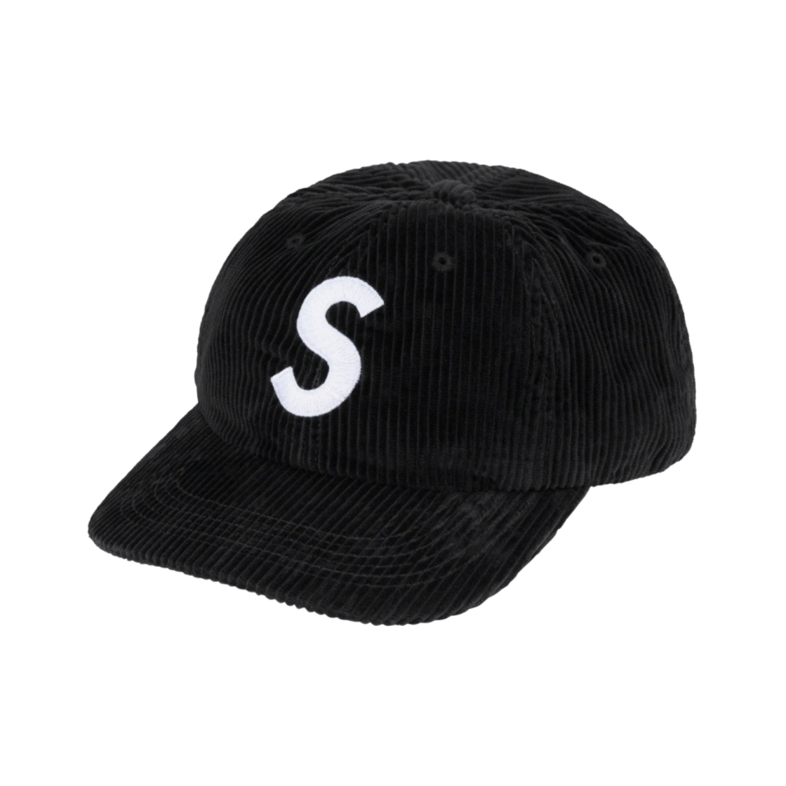 슈프림 코듀로이 S 로고 6-패널 캡 블랙 - 23FW(Supreme Corduroy S Logo 6-Panel Black - 23FW)
