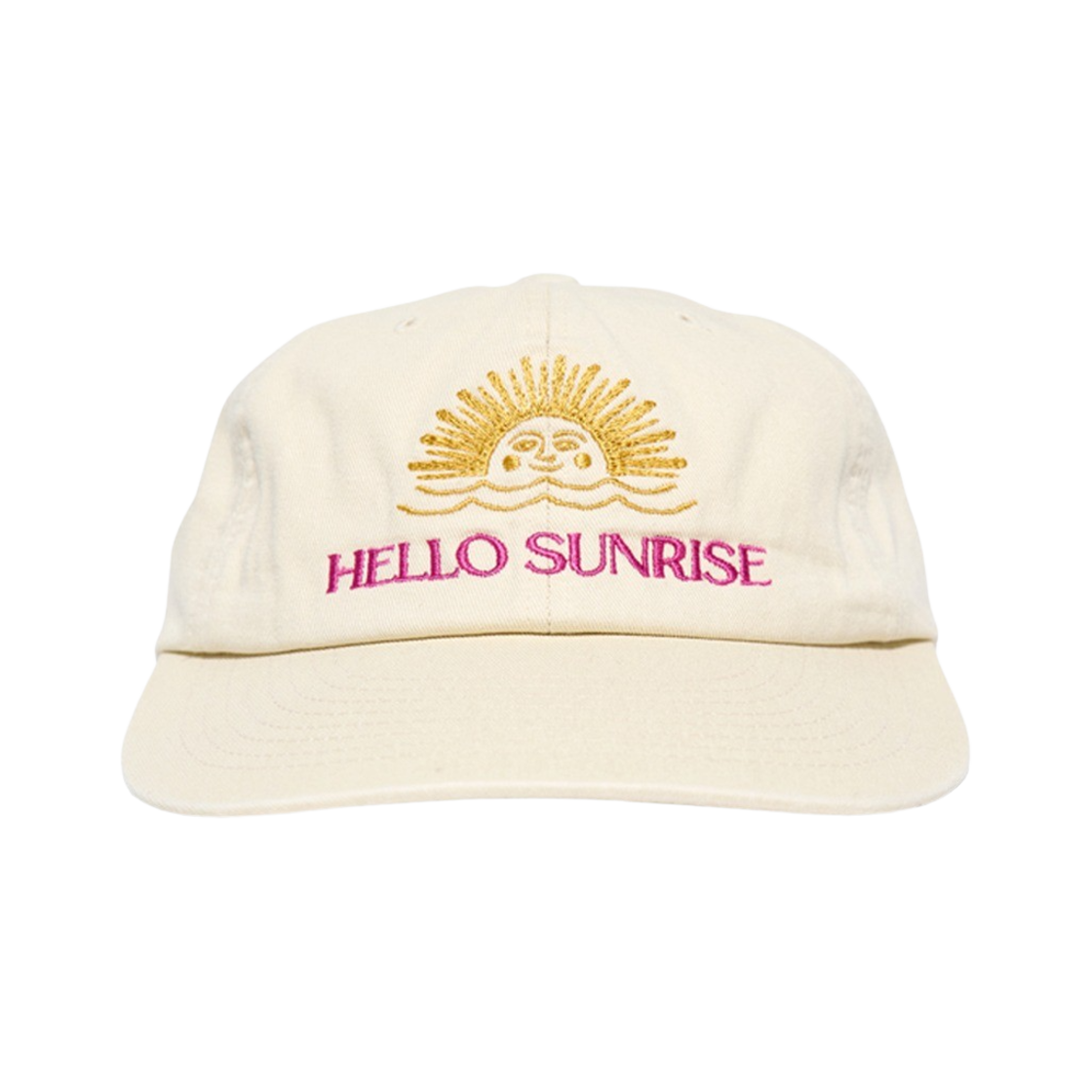 헬로선라이즈 워시드 투톤로고 6패널 캡 아이보리