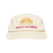 Hello Sunrise Washed Two Tone Logo 6Panel Cap Ivory