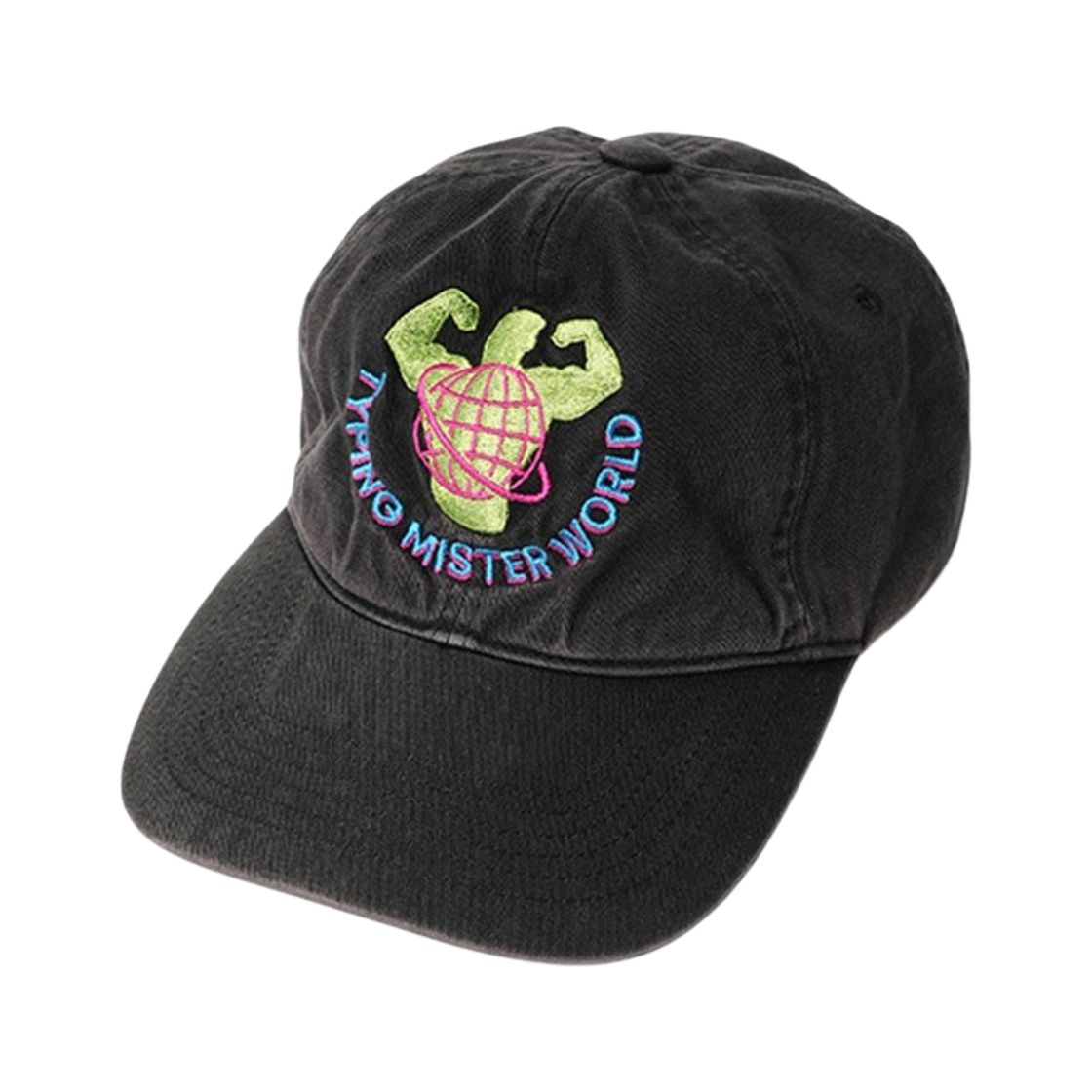 2301TMHA001UBK00 Typing Mistake Dusty Black 80-90’s Vntg Cap (1990’s Muscular Graphic Parody)