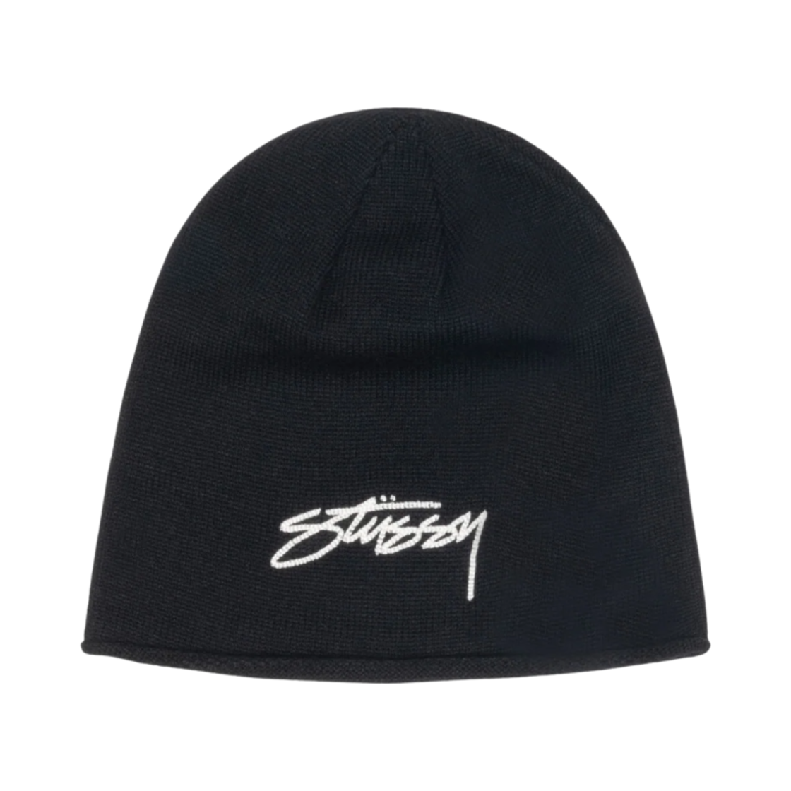 스투시 스컬캡 체인 스티치 롤드 비니 블랙(Stussy Skullcap Chain Stitch Rolled Edge Black)