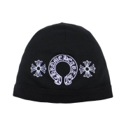 Chrome Hearts Horseshoe Skull Cap Beanie Black White