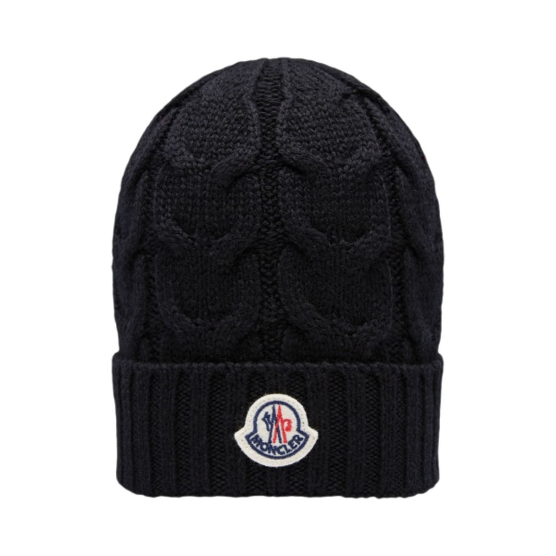 (키즈) 몽클레르 케이블 니트 울 비니 블랙 - 22FW((Kids) Moncler Cable Knit Wool Beanie Black - 22FW) - 1