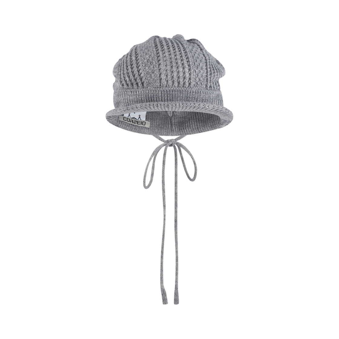 코이세이오 코이 바이저 크로셰 비니 멜란지 그레이(COYSEIO Coy Visor Crochet Beanie Melange Grey)