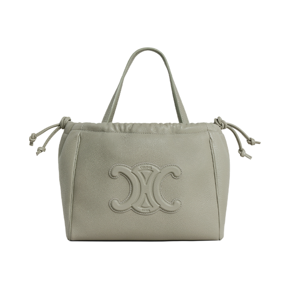 셀린느 스몰 카바스 드로우스트링 퀴르 트리옹프 그레인드 카프스킨 그린 클레이(Celine Small Cabas Drawstring Cuir Triomphe in Grained Calfskin Green Clay) - 1