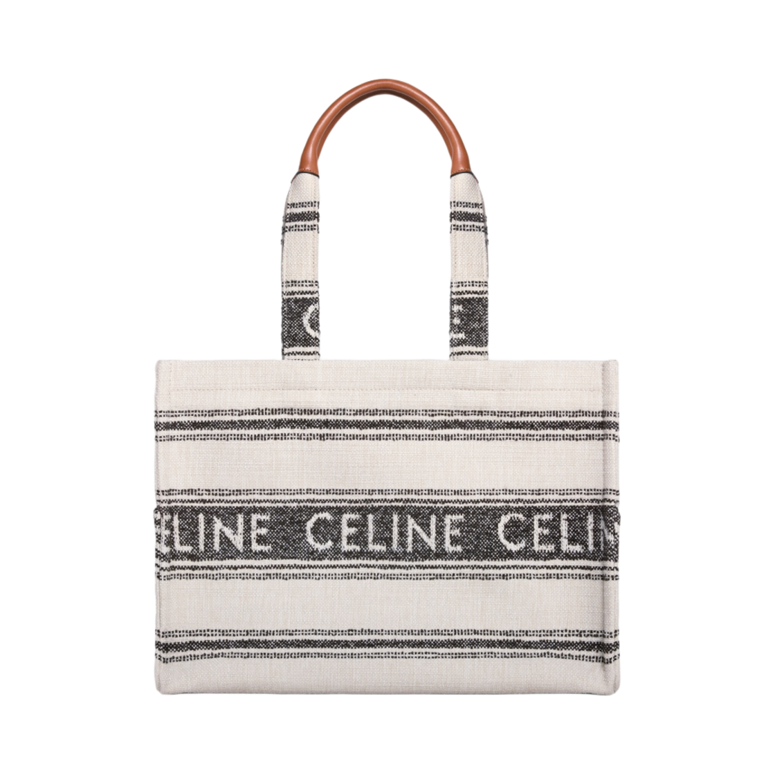 셀린느 자카드 스트라이프 텍스타일 라지 카바스 타이스 화이트 블랙(Celine Large Cabas Thais in Striped Textile with Jacquard White Black) - 1
