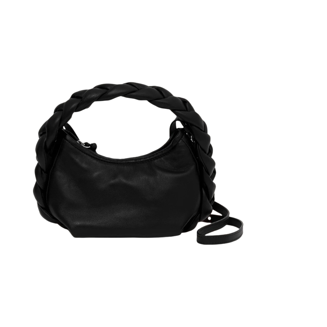 WBP21ESMI001 Hereu Espiga Mini Plaited Padded-detail Crossbody Bag Black