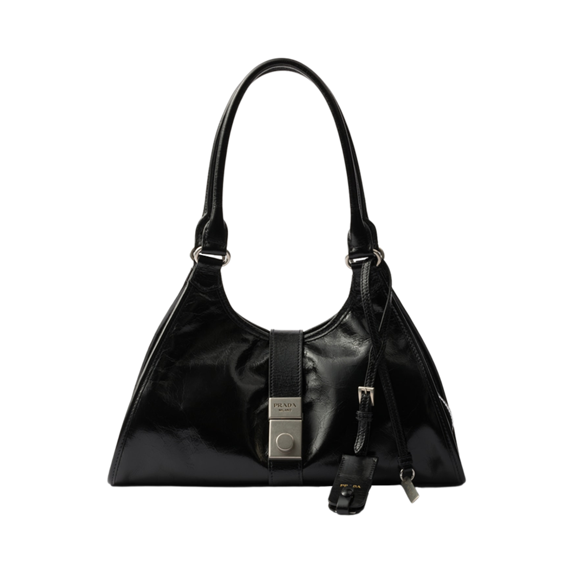 프라다 미디움 레더 토트백 블랙(Prada Medium Leather Tote Bag Black) - 1