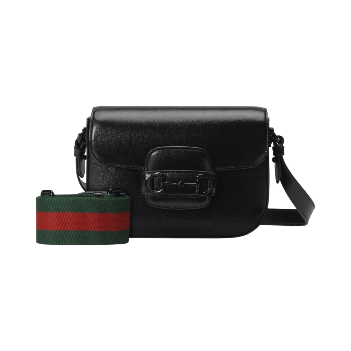 구찌 홀스빗 1955 스몰 숄더백 블랙 레더(Gucci Horsebit 1955 Small Shoulder Bag Black Leather) - 1