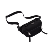 Prada Re-Nylon Saffiano Leather Shoulder Bag Black