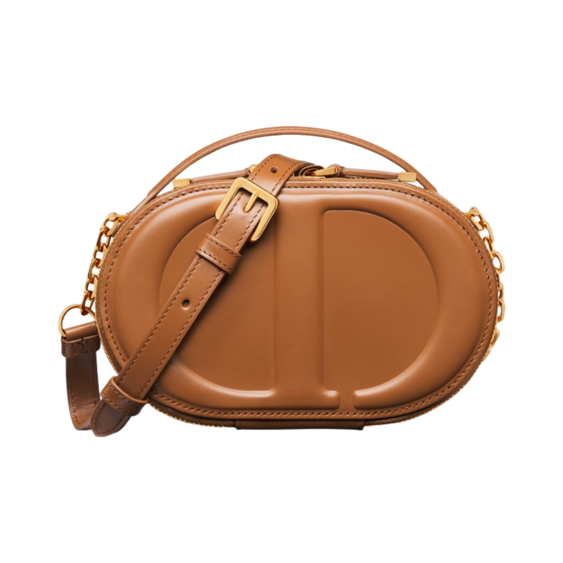 디올 CD 시그니쳐 오벌 카메라백 골든 새들 카프스킨 엠보스드 CD 시그니쳐(Dior CD Signature Oval Camera Bag Golden Saddle Calfskin Embossed Cd Signature) - 1