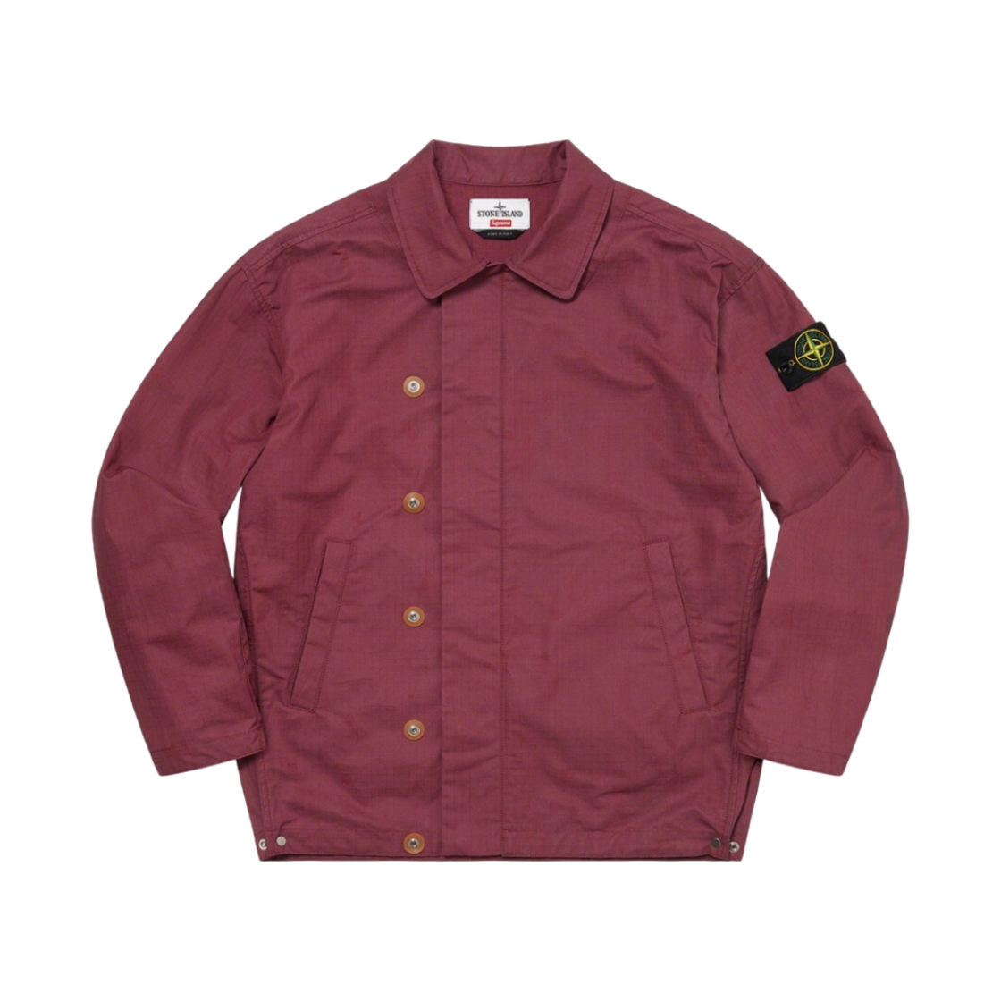 슈프림 x 스톤 아일랜드 리액티브 아이스 카모 립스탑 자켓 레드 - 22SS