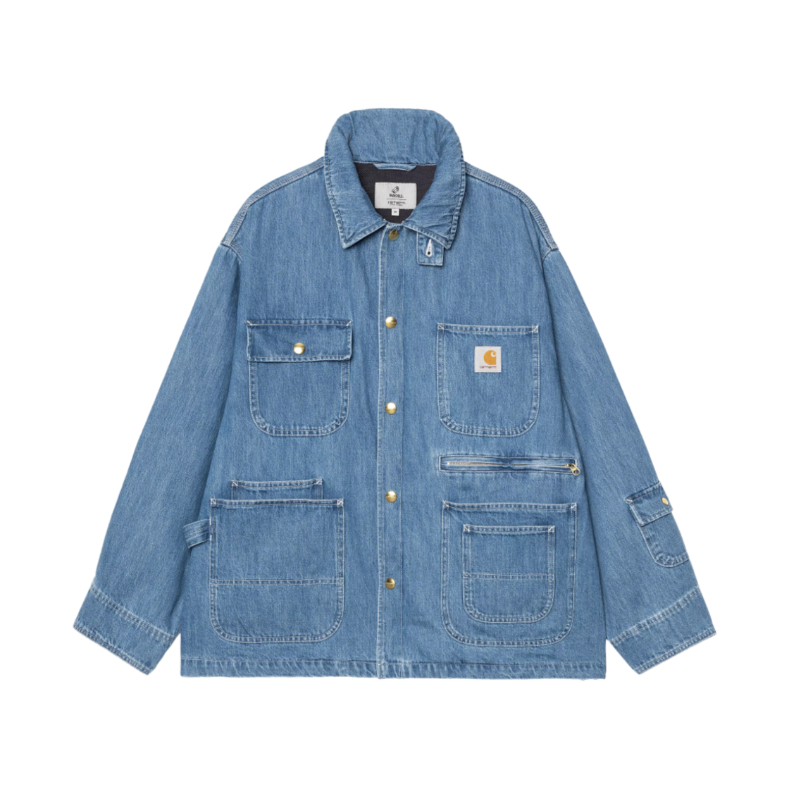 칼하트 WIP x 인빈시블 데님 초어 코트 맥스 스톤 워시드 블루(Carhartt WIP x Invincible Denim Chore Coat Max Stone Washed Blue) - 1