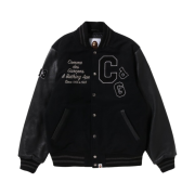 BAPE x Comme des Garcons Osaka Varsity Jacket Black