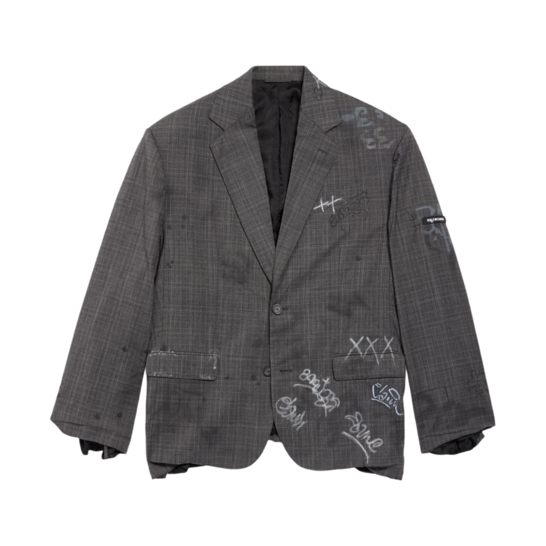 발렌시아가 그래피티 스케이터 테일러드 자켓 그레이