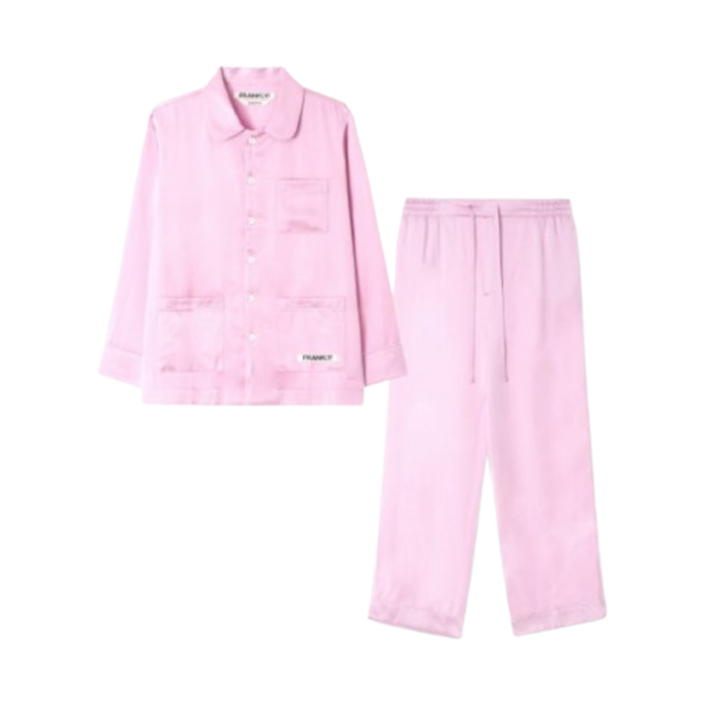 FR00120PK FRANKLY Silky Satin Pajama Set Up Pink