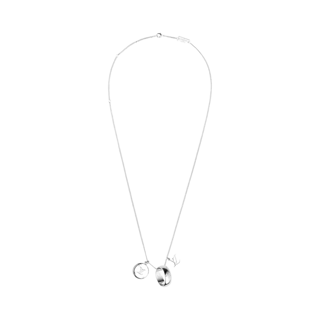 M62485 Louis Vuitton Monogram Charms Necklace Silver