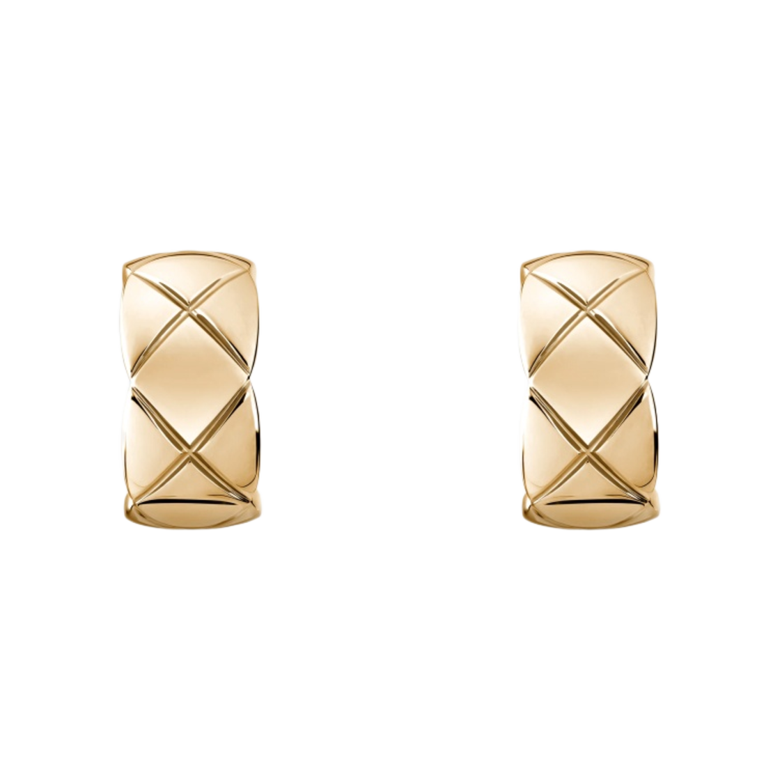 (W) 샤넬 코코 크러쉬 이어링 퀼티드 모티프 & 18K 베이지 골드